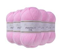 Utopia Crafts DK Double Knitting Yarn, 5X 100g (Baby Pink)