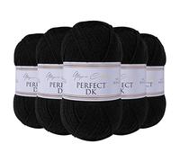 Utopia Crafts DK Double Knitting Yarn, 5X 100g (Black)