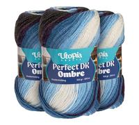 Utopia Crafts DK Ombre Multicolour Double Knitting Yarn 3X 100g (002)