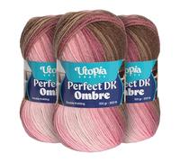 Utopia Crafts DK Ombre Multicolour Double Knitting Yarn 3X 100g (005)
