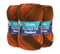 Utopia Crafts DK Ombre Multicolour Double Knitting Yarn 3X 100g (006)