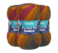 Utopia Crafts DK Ombre Multicolour Double Knitting Yarn 3X 100g (007)