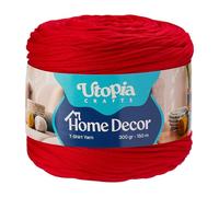 Utopia Crafts Home Décor T-Shirt Yarn for Crochet & Knitting 300g (Bright Red, 300g)