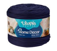 Utopia Crafts Home Décor T-Shirt Yarn for Crochet & Knitting 300g (Navy Blue, 300g)