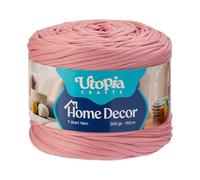 Utopia Crafts Home Decor T-Shirt Yarn for Crocheting, 300g Thick Soft Elastic Ribbon Yarn for Crochet Baskets Bags Rugs, Textile Fabric Yarn for Beginners, Home Decor, 5-7mm Hook (Blush Pink)