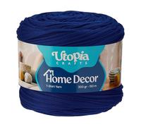 Utopia Crafts Home Decor T-Shirt Yarn for Crocheting, 300g Thick Soft Elastic Ribbon Yarn for Crochet Baskets Bags Rugs, Textile Fabric Yarn for Beginners, Home Decor, 5-7mm Hook (Royal Blue)