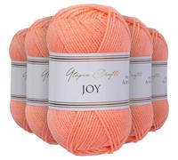 Utopia Crafts Joy DK Acrylic Yarn 5 x 50 g (250 g) Wool for Crochet and Knitting, Soft Knitting Wool, Crochet Wool (Apricot)