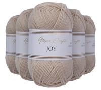 Utopia Crafts Joy DK Acrylic Yarn 5 x 50 g (250 g) Wool for Crochet and Knitting, Soft Knitting Wool, Crochet Wool (Sand Beige)