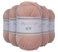 Utopia Crafts Joy DK Acrylic Yarn 5 x 50 g (250 g) Wool for Crochet and Knitting, Soft Knitting Wool, Crochet Wool (Pale Pink)