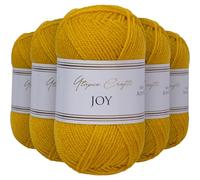 Utopia Crafts Joy DK Acrylic Yarn 5 x 50 g (250 g) Wool for Crochet and Knitting, Soft Knitting Wool, Crochet Wool (Amber Gold)