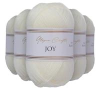 Utopia Crafts Joy DK Acrylic Yarn 5 x 50 g (250 g) Wool for Crochet and Knitting, Soft Knitting Wool, Crochet Wool (Cream)