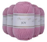 Utopia Crafts Joy DK Acrylic Yarn 5 x 50 g (250 g) Wool for Crochet and Knitting, Soft Knitting Wool, Crochet Wool (Candy Pink)