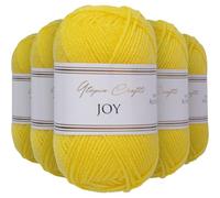 Utopia Crafts Joy DK Acrylic Yarn 5 x 50 g (250 g) Wool for Crochet and Knitting, Soft Knitting Wool, Crochet Wool (Sun Yellow)