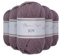 Utopia Crafts Joy DK Acrylic Yarn 5 x 50 g (250 g) Wool for Crochet and Knitting, Soft Knitting Wool, Crochet Wool (Dusky Pink)