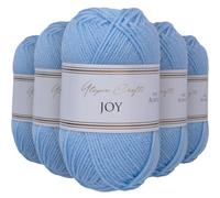 Utopia Crafts Joy DK Acrylic Yarn 5 x 50 g (250 g) Wool for Crochet and Knitting, Soft Knitting Wool, Crochet Wool (Sky Blue)