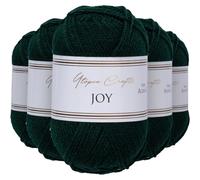 Utopia Crafts Joy DK Acrylic Yarn 5 x 50 g (250 g) Wool for Crochet and Knitting, Soft Knitting Wool, Crochet Wool (Forest Green)