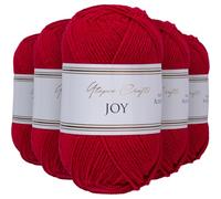 Utopia Crafts Joy DK Acrylic Yarn 5 x 50 g (250 g) Wool for Crochet and Knitting, Soft Knitting Wool, Crochet Wool (Classic Red)