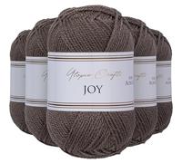 Utopia Crafts Joy DK Acrylic Yarn 5 x 50 g (250 g) Wool for Crochet and Knitting, Soft Knitting Wool, Crochet Wool (Mushroom Brown)