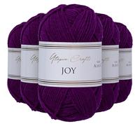 Utopia Crafts Joy DK Acrylic Yarn 5 x 50 g (250 g) Wool for Crochet and Knitting, Soft Knitting Wool, Crochet Wool (Plum Purple)
