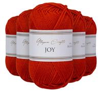 Utopia Crafts Joy DK Acrylic Yarn 5 x 50 g (250 g) Wool for Crochet and Knitting, Soft Knitting Wool, Crochet Wool (Pumpkin Orange)