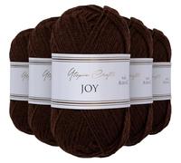 Utopia Crafts Joy DK Acrylic Yarn 5 x 50 g (250 g) Wool for Crochet and Knitting, Soft Knitting Wool, Crochet Wool (Espresso Brown)