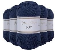 Utopia Crafts Joy DK Acrylic Yarn 5 x 50 g (250 g) Wool for Crochet and Knitting, Soft Knitting Wool, Crochet Wool (Denim Blue)