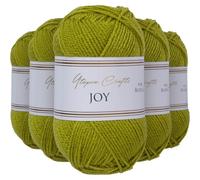 Utopia Crafts Joy DK Acrylic Yarn 5 x 50 g (250 g) Wool for Crochet and Knitting, Soft Knitting Wool, Crochet Wool (Lime Green)