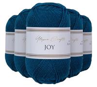 Utopia Crafts Joy DK Acrylic Yarn 5 x 50 g (250 g) Wool for Crochet and Knitting, Soft Knitting Wool, Crochet Wool (Petrol Blue)