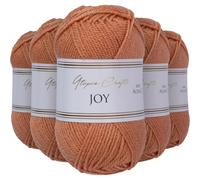 Utopia Crafts Joy DK Acrylic Yarn 5 x 50 g (250 g) Wool for Crochet and Knitting, Soft Knitting Wool, Crochet Wool (Terracotta)