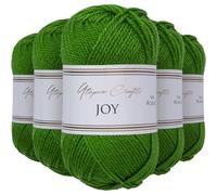 Utopia Crafts Joy DK Acrylic Yarn 5 x 50 g (250 g) Wool for Crochet and Knitting, Soft Knitting Wool, Crochet Wool (Grass Green)