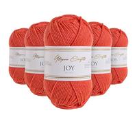Utopia Crafts Joy DK Knitting Yarn 5 x 50 g - 100% Acrylic (Coral Red)