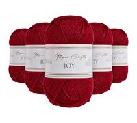 Utopia Crafts Joy DK Knitting Yarn 5 x 50 g - 100% Acrylic (Dark Crimson)