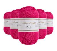 Utopia Crafts Joy DK Knitting Yarn 5 x 50 g - 100% Acrylic (Hot Pink)