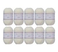 Utopia Crafts Joy Plain Knitting and Crochet Yarn, Soft, Easy Care, 100% Polyacrylic, 10 x 50 g Ball, 150 m (Ivory)