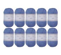 Utopia Crafts Joy Plain Knitting and Crochet Yarn, Soft, Easy Care, 100% Polyacrylic, 10 x 50 g Ball, 150 m (Cloudy Blue)