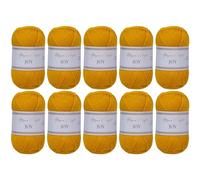 Utopia Crafts Joy Plain Knitting and Crochet Yarn, Soft, Easy Care, 100% Polyacrylic, 10 x 50 g Ball, 150 m (Ochre)