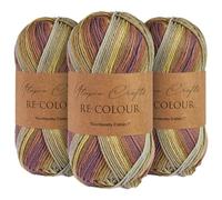 Utopia Crafts Re-Colour Knitting & Crochet Yarn 3X 100g (Autumn Forest)