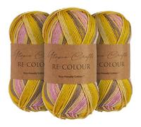 Utopia Crafts Re-Colour Ombre Knitting & Crochet Yarn 3X 100g (Marigold Meadow)