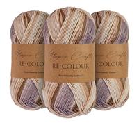 Utopia Crafts Re-Colour Ombre Knitting & Crochet Yarn 3X 100g (Natural Harmony)
