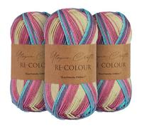 Utopia Crafts Re-Colour Ombre Knitting & Crochet Yarn 3X 100g (Tropical Mix)