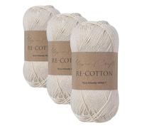 Utopia Crafts Re-Cotton Knitting Yarn, 100g (Cream) (Pack of 3)