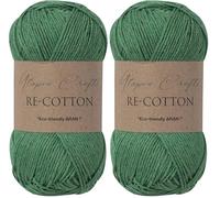 Utopia Crafts Re-Cotton Knitting Yarn, 100g (Evergreen) (Pack of 2)