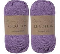 Utopia Crafts Re-Cotton Knitting Yarn, 100g (Muted Purple) (Pack of 2)