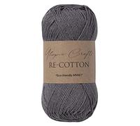 Utopia Crafts Re-Cotton Knitting Yarn, 100g (Storm Grey), 5060967569298