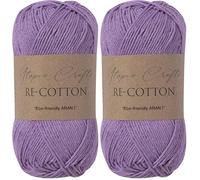 Utopia Crafts Re-Cotton Knitting Yarn, 100g (Viola Purple) (Pack of 2)