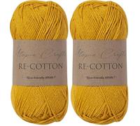 Utopia Crafts Re-Cotton Knitting Yarn, 100g (Yellow Orange) (Pack of 2)