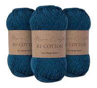 Utopia Crafts Re-Cotton Knitting Yarn 3X 100g (Blue Whale)