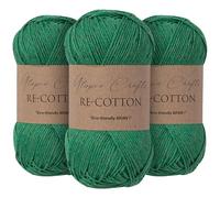 Utopia Crafts Re-Cotton Knitting Yarn 3X 100g (Evergreen)