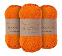 Utopia Crafts Re-Cotton Knitting Yarn 3X 100g (Pumpkin Orange)