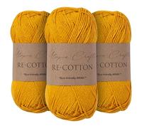 Utopia Crafts Re-Cotton Knitting Yarn 3X 100g (Yellow Orange)